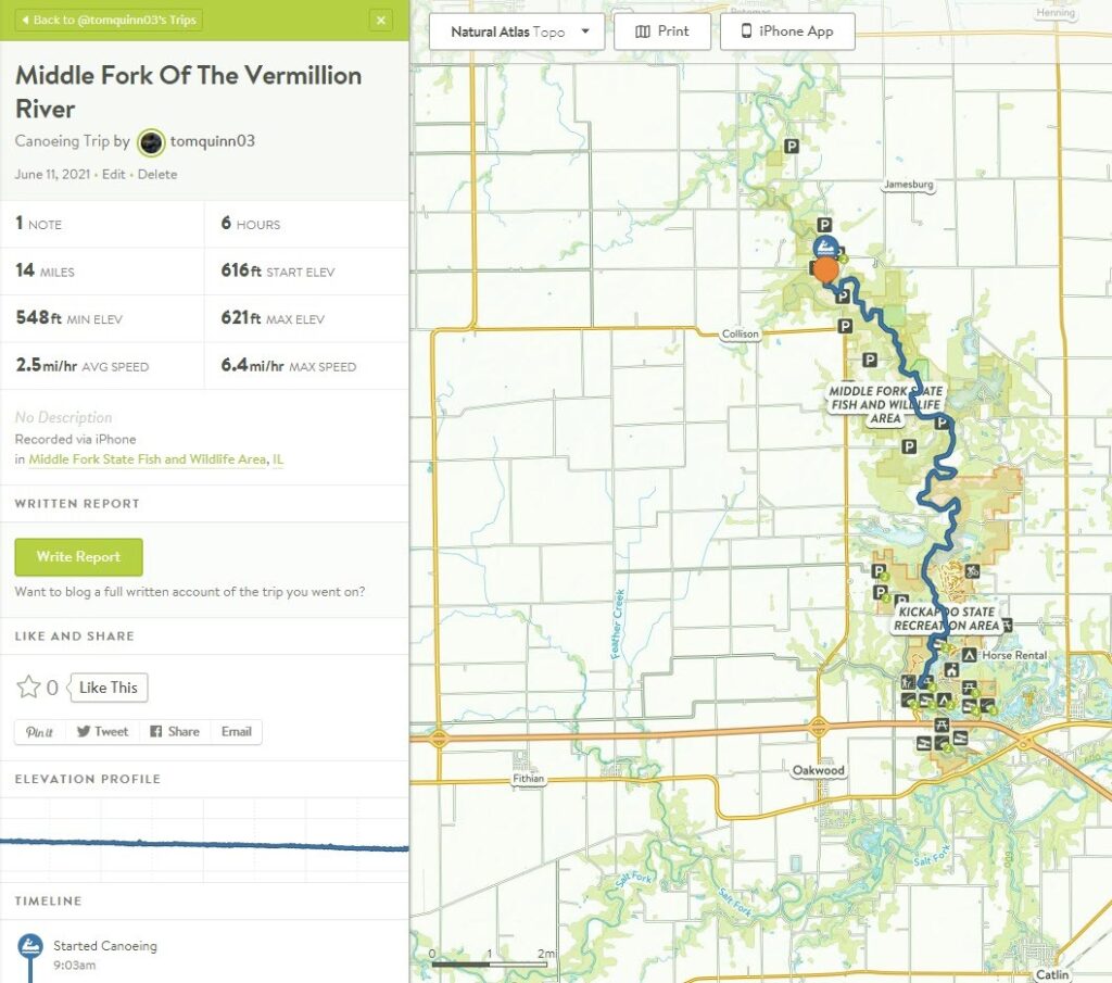 Middle Fork Trip Map