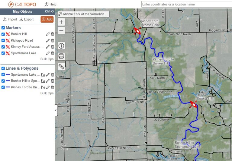 Middle Fork CalTopo Map