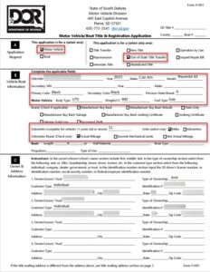 2023 Can Am X3 Max Form1001 Title Application South Dakota